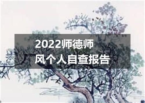 2022师德师风个人自查报告