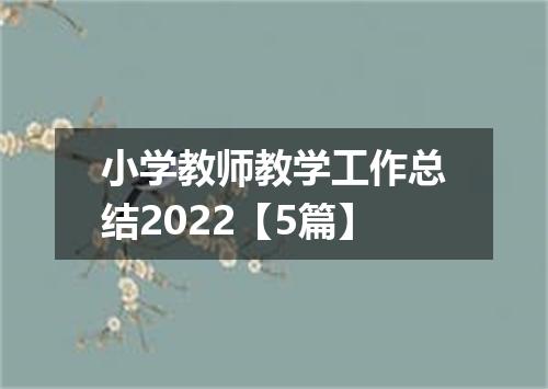 小学教师教学工作总结2022【5篇】