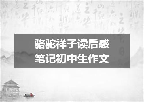 骆驼祥子读后感笔记初中生作文