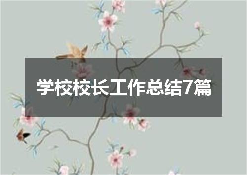 学校校长工作总结7篇