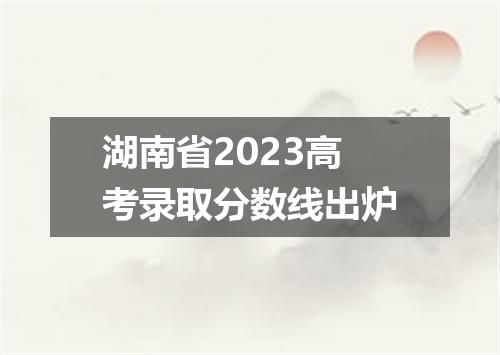 湖南省2023高考录取分数线出炉