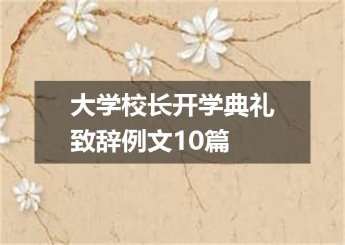 大学校长开学典礼致辞例文10篇
