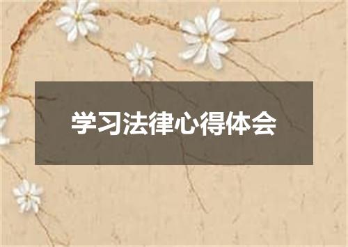 学习法律心得体会