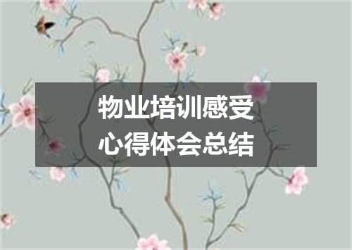 物业培训感受心得体会总结