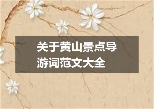 关于黄山景点导游词范文大全