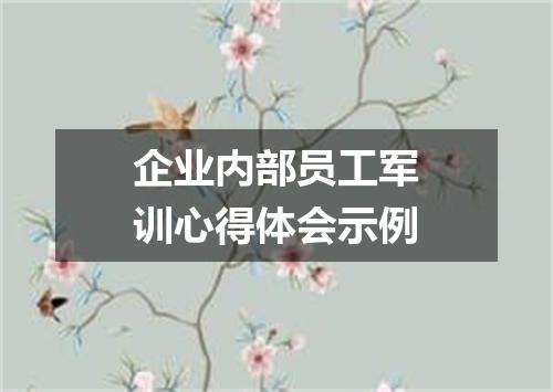 企业内部员工军训心得体会示例