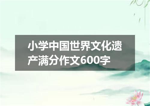 小学中国世界文化遗产满分作文600字