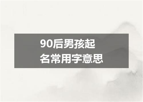 90后男孩起名常用字意思