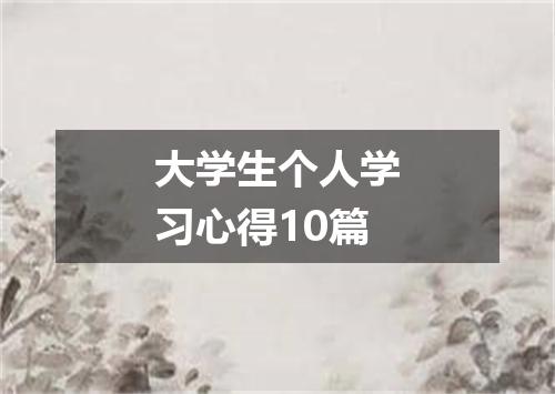 大学生个人学习心得10篇