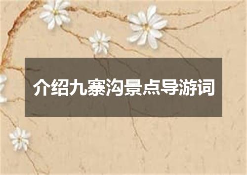 介绍九寨沟景点导游词