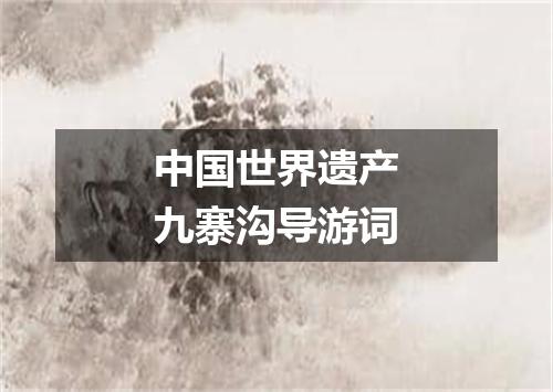 中国世界遗产九寨沟导游词