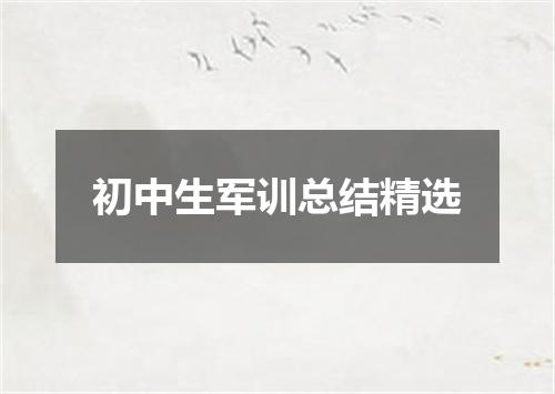 初中生军训总结精选