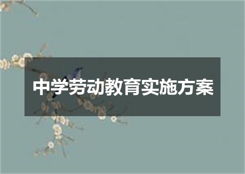中学劳动教育实施方案