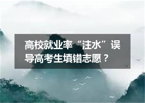 高校就业率“注水”误导高考生填错志愿？