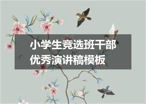 小学生竞选班干部优秀演讲稿模板