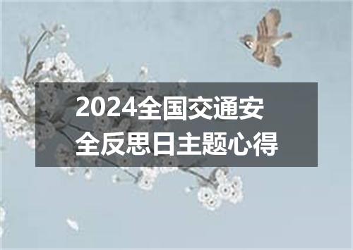 2024全国交通安全反思日主题心得