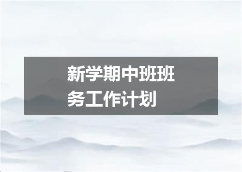新学期中班班务工作计划