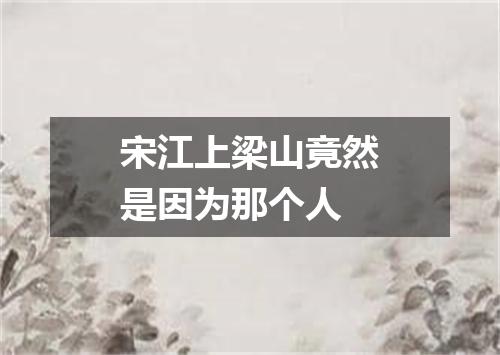 宋江上梁山竟然是因为那个人