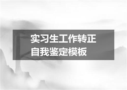 实习生工作转正自我鉴定模板