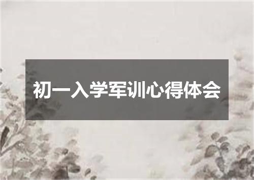 初一入学军训心得体会