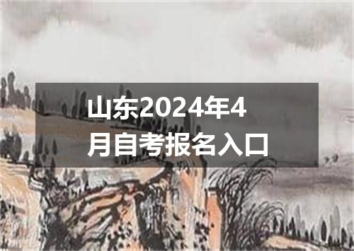 山东2024年4月自考报名入口