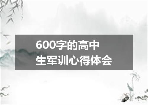 600字的高中生军训心得体会