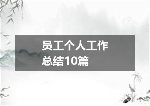 员工个人工作总结10篇