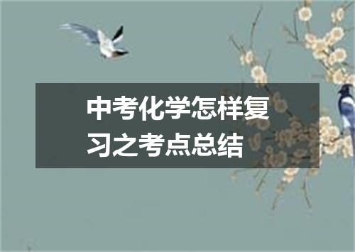 中考化学怎样复习之考点总结