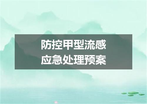 防控甲型流感应急处理预案