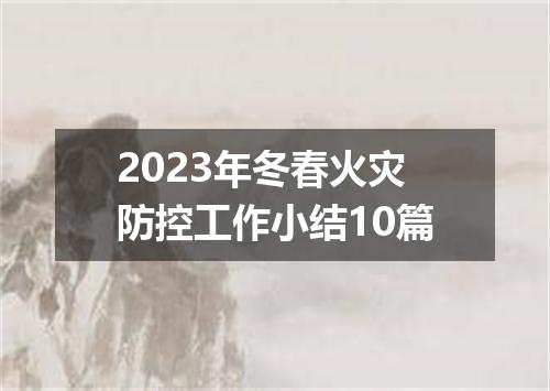 2023年冬春火灾防控工作小结10篇