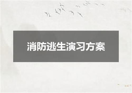 消防逃生演习方案