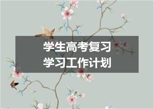 学生高考复习学习工作计划