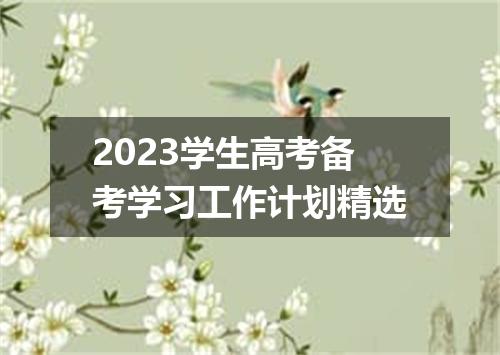 2023学生高考备考学习工作计划精选