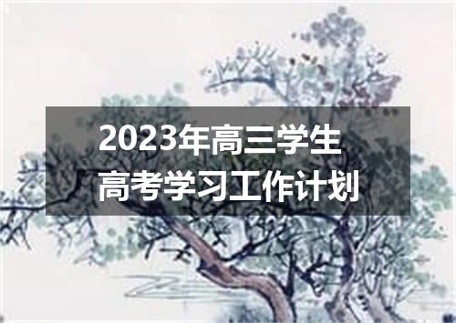 2023年高三学生高考学习工作计划