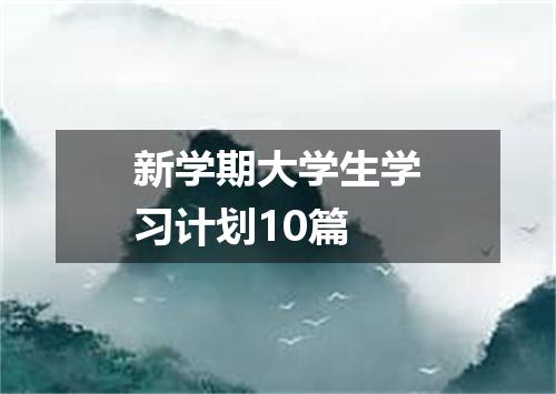 新学期大学生学习计划10篇
