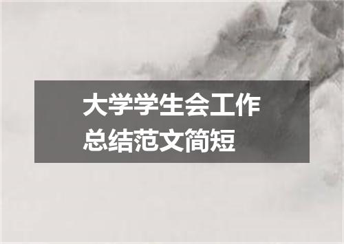 大学学生会工作总结范文简短