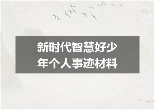 新时代智慧好少年个人事迹材料