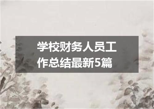 学校财务人员工作总结最新5篇