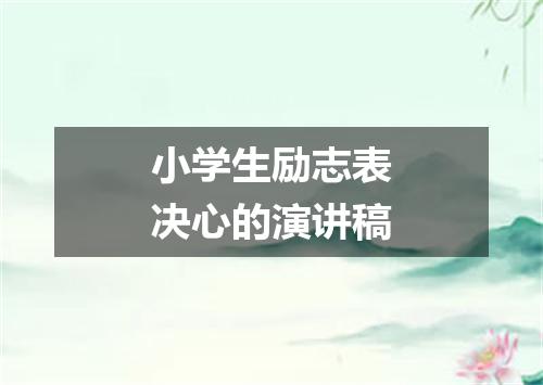 小学生励志表决心的演讲稿