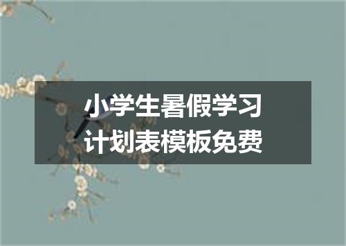 小学生暑假学习计划表模板免费
