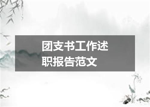 团支书工作述职报告范文