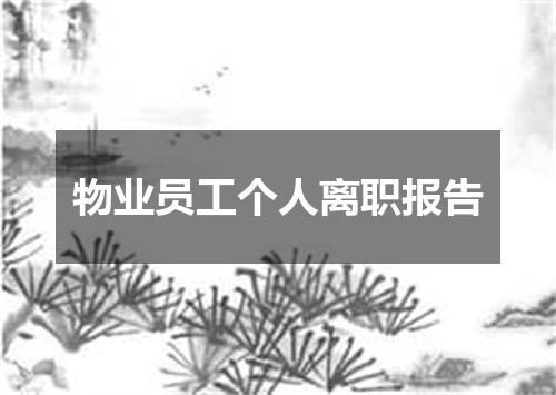 物业员工个人离职报告
