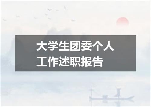 大学生团委个人工作述职报告