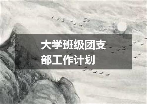 大学班级团支部工作计划