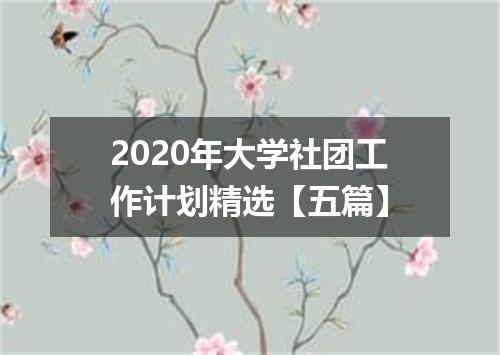 2020年大学社团工作计划精选【五篇】