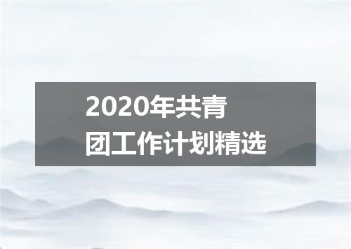 2020年共青团工作计划精选