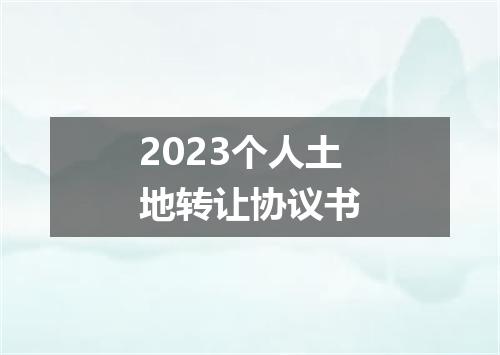 2023个人土地转让协议书
