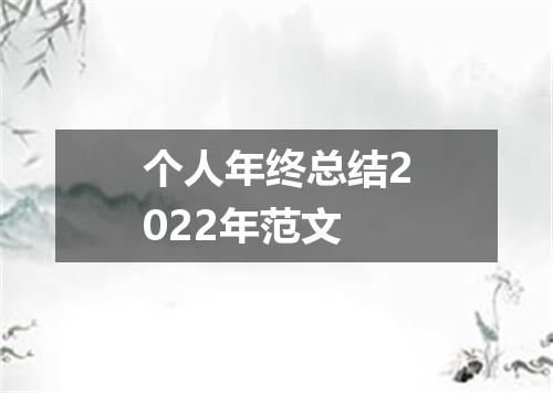 个人年终总结2022年范文