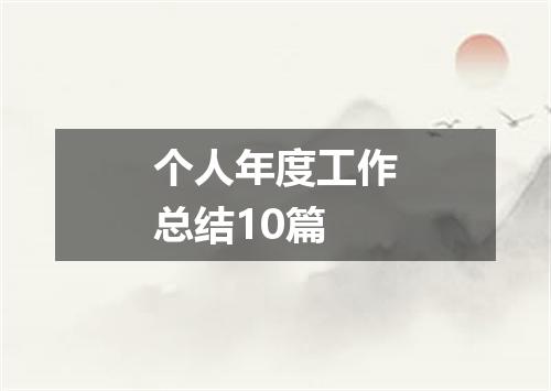 个人年度工作总结10篇