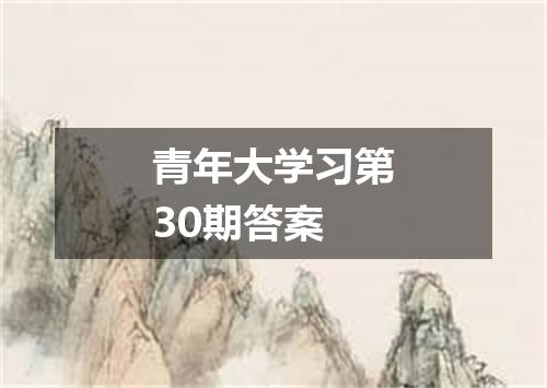 青年大学习第30期答案